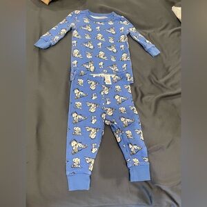 Janie and Jack Blue Snoopy Pajama Set